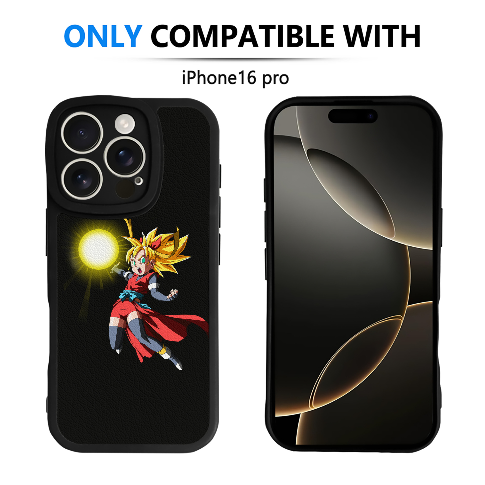 （画像用） ドラゴンボール カリフラ DRAGON BALL Caulifla 【iPhone 16シリーズ対応】シリコンスマホケース（レザー調） 材質：シリコン